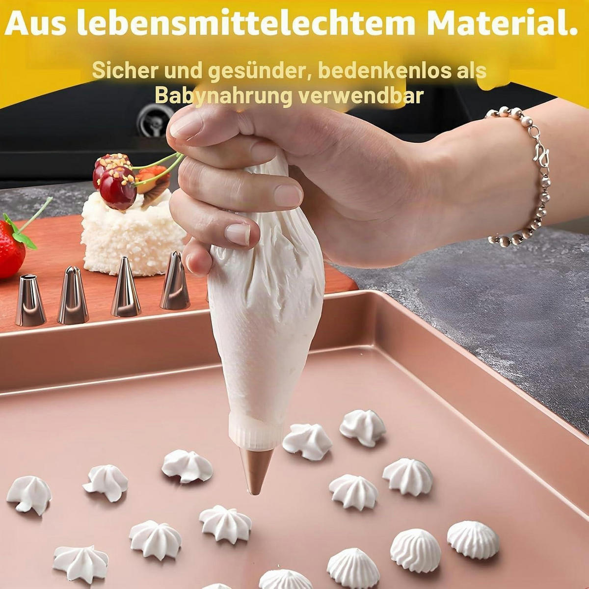 SPRITZBEUTEL 100 Stück Set 30 x 20 cm - Weiß, Kunststoff (20/1/33cm)