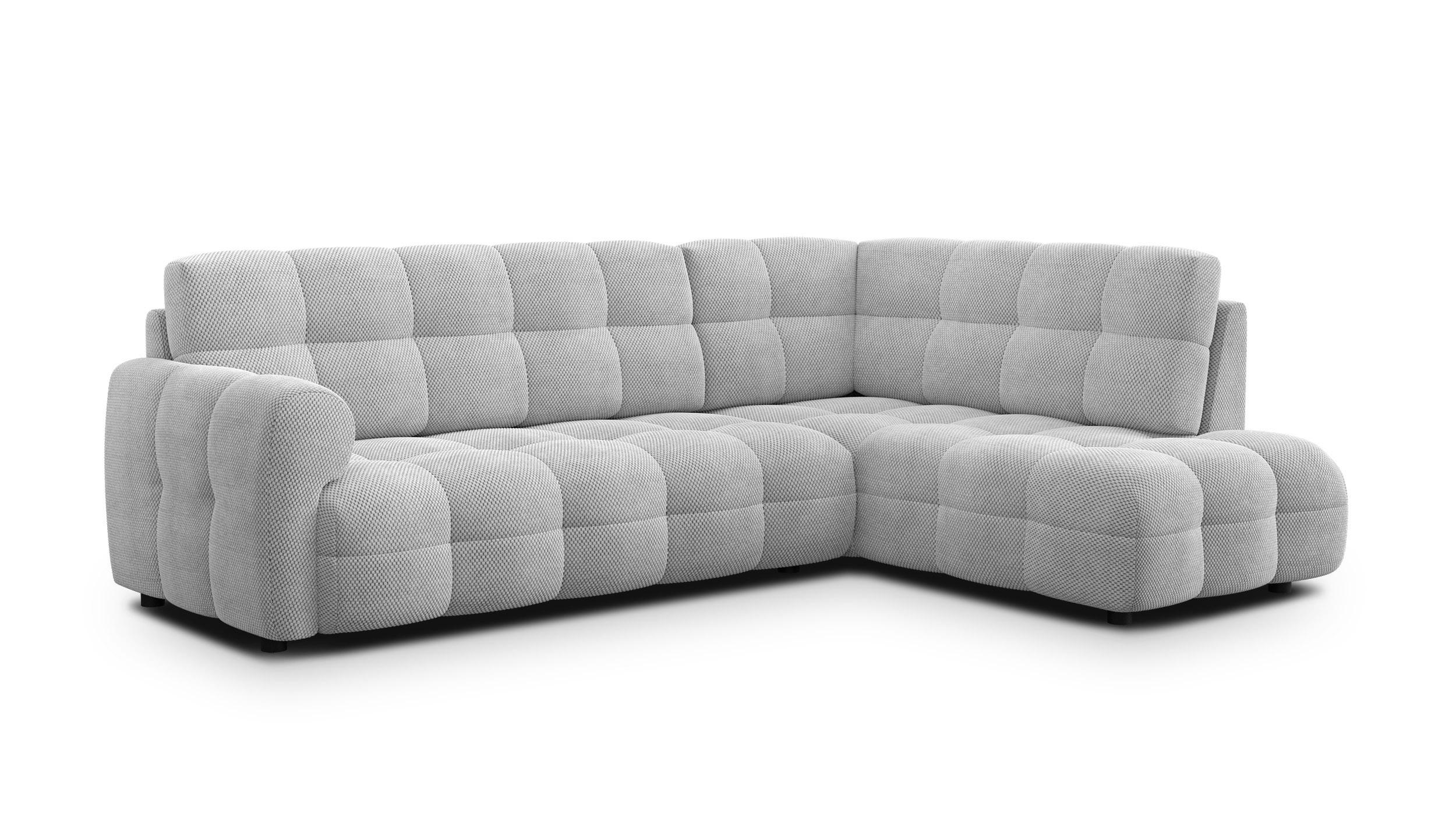 ECKSOFA MELLOW 5-Sitzer, hellgrau - Hellgrau/Schwarz, Holz/Textil (283/191cm) - Courtois Laville