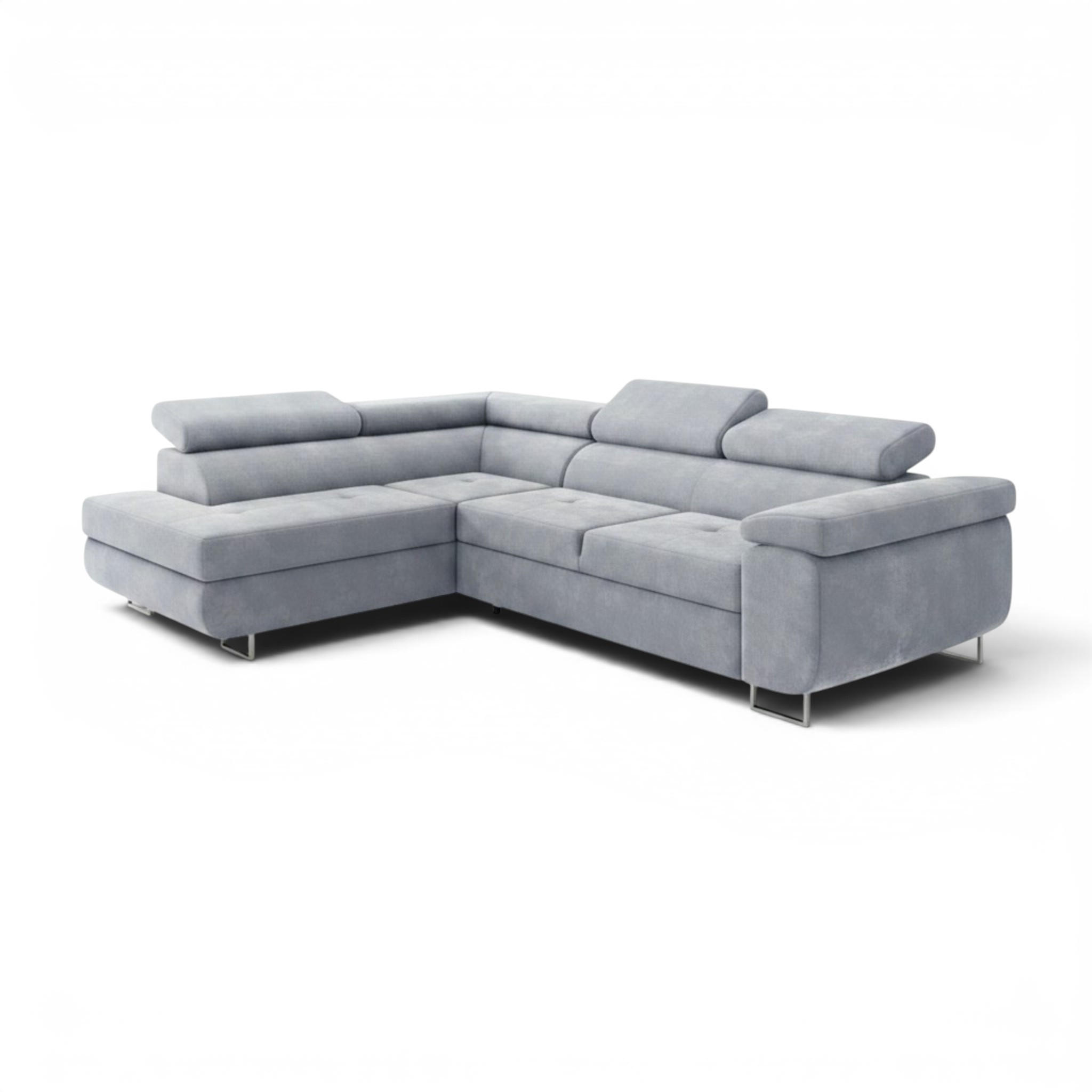 ECKSOFA Jade Mit Schlaffunktion - Hellgrau, Holzwerkstoff/Textil (202/275cm) - Fun Möbel