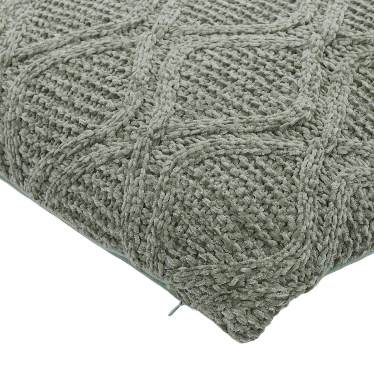 KISSEN gestrickt Chenille 45/45/12 cm - Grau, Textil (45/45cm) - Home Styling Collection