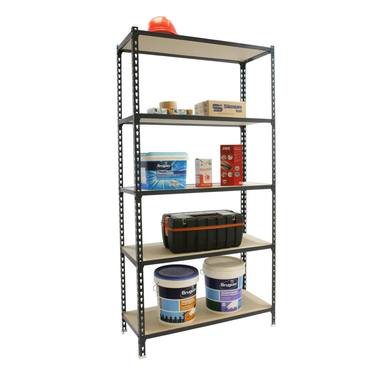 SCHWERLASTREGAL Big Muli HxBxT 200 x 110 x 40 cm 5 Fachböden Fachlast 200 kg Anthrazit - Anthrazit, Metall (110/200/40cm) - PROREGAL