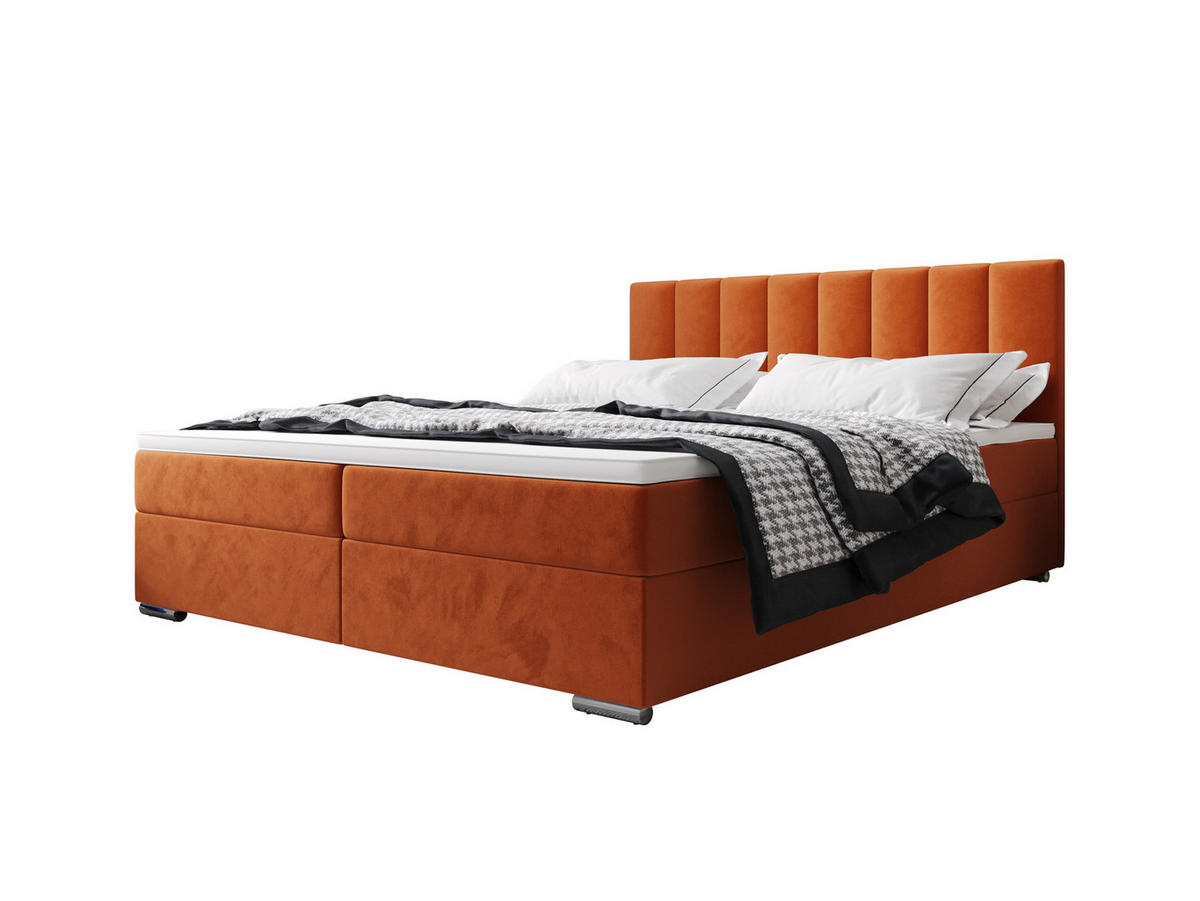BOXBETT ZILANO 2 mit Matratze H3 und Topper 140x200 Itaka 1 - Braun, Holz/Textil (140/200cm) - Bedante