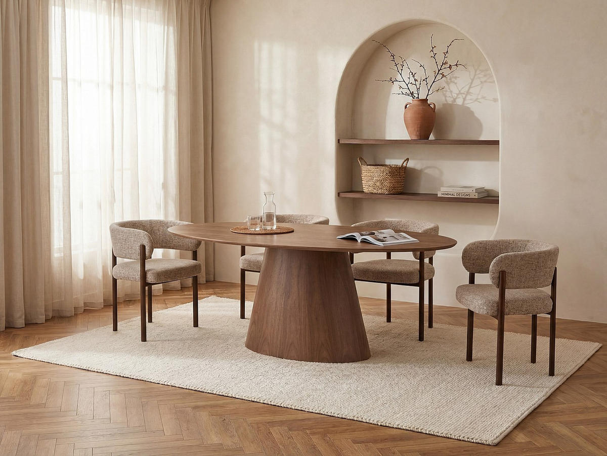 ESSTISCH - 6 Personen - Holz, Platte - Naturfarben Dunkel - ANTELADA - Braun, Holz (90/160/76.5cm) - Vente-Unique