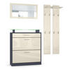 GARDEROBE Loret Front in Creme Hochglanz - Creme, Holzwerkstoff (180/200/23cm) - Vladon