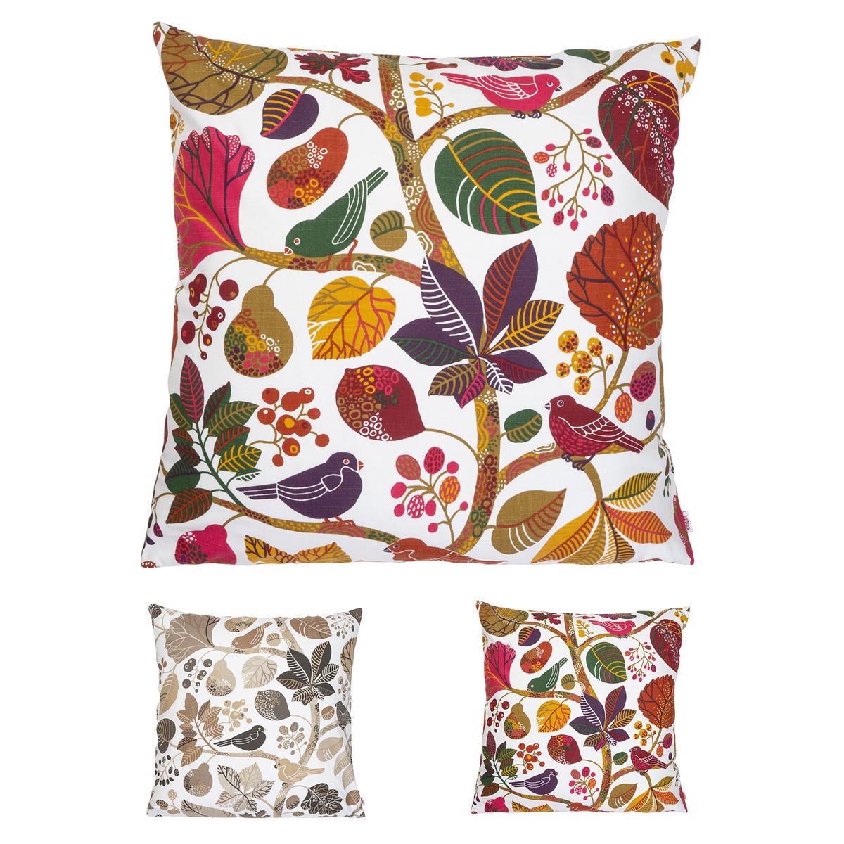 KISSENHÜLLE Zauberwald elfenbein-bunt Baumwolle 60/60 cm - Ecru/Multicolor, Textil (60/60cm) - beties Heimtextil