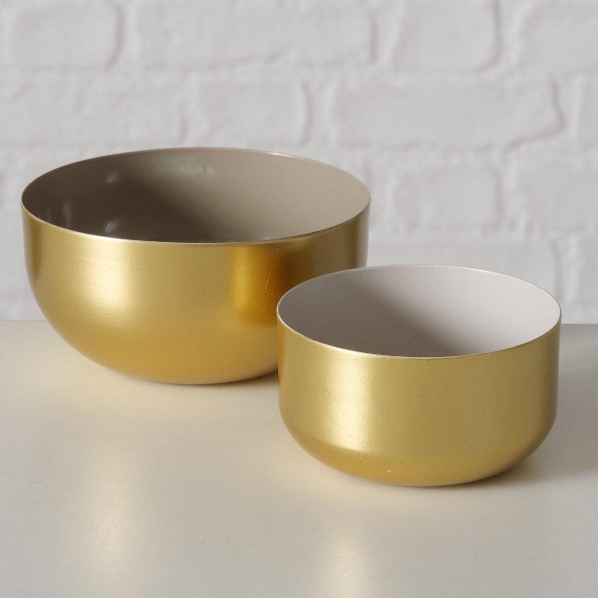 DEKORATIVE SCHALEN Gold 2er-Set - Goldfarben, Metall (6cm) - Boltze Home