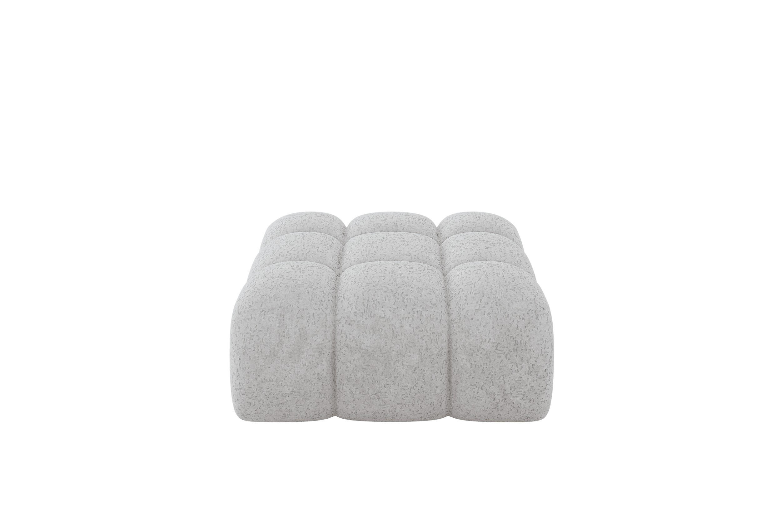 POUF OLEA-PUF 91x87x44 cm Grau Velours Modular Sitzhocker - Schwarz/Grau, Holzwerkstoff/Kunststoff (91/44/87cm) - ALTDECOR