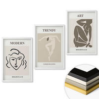 WANDBILDER 3er-Set - 40x60 cm Weißer Rahmen - Abstrakte Porträts Farben - Weiß, Kunststoff (40/60cm) - ArtPrintCave