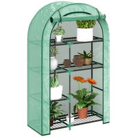 GEWÄCHSHAUS, 100L x 45B x 160H cm - Grün, Kunststoff/Metall (45/160/100cm) - Outsunny