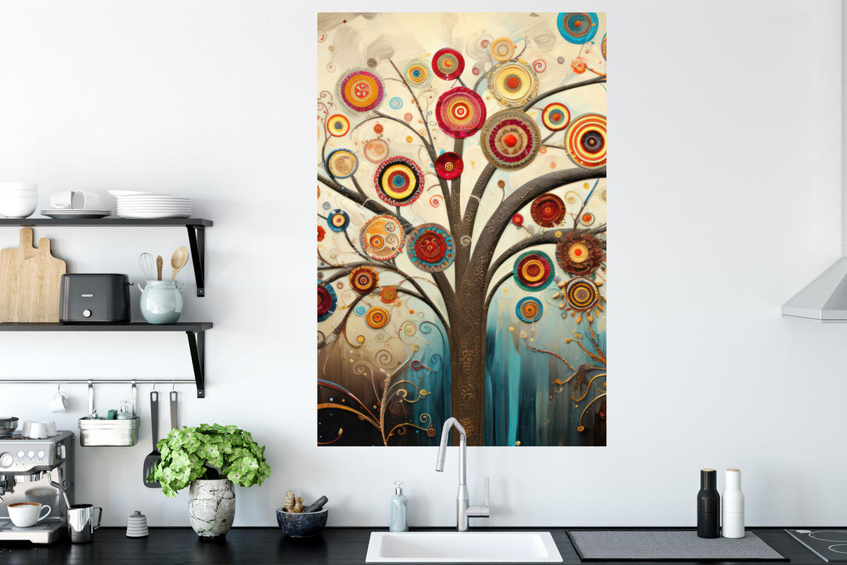 WANDTATTOO Baum - Baum des Lebens - Farbe 80x120 cm - Braun, Kunststoff (80/120/0.1cm) - MuchoWow