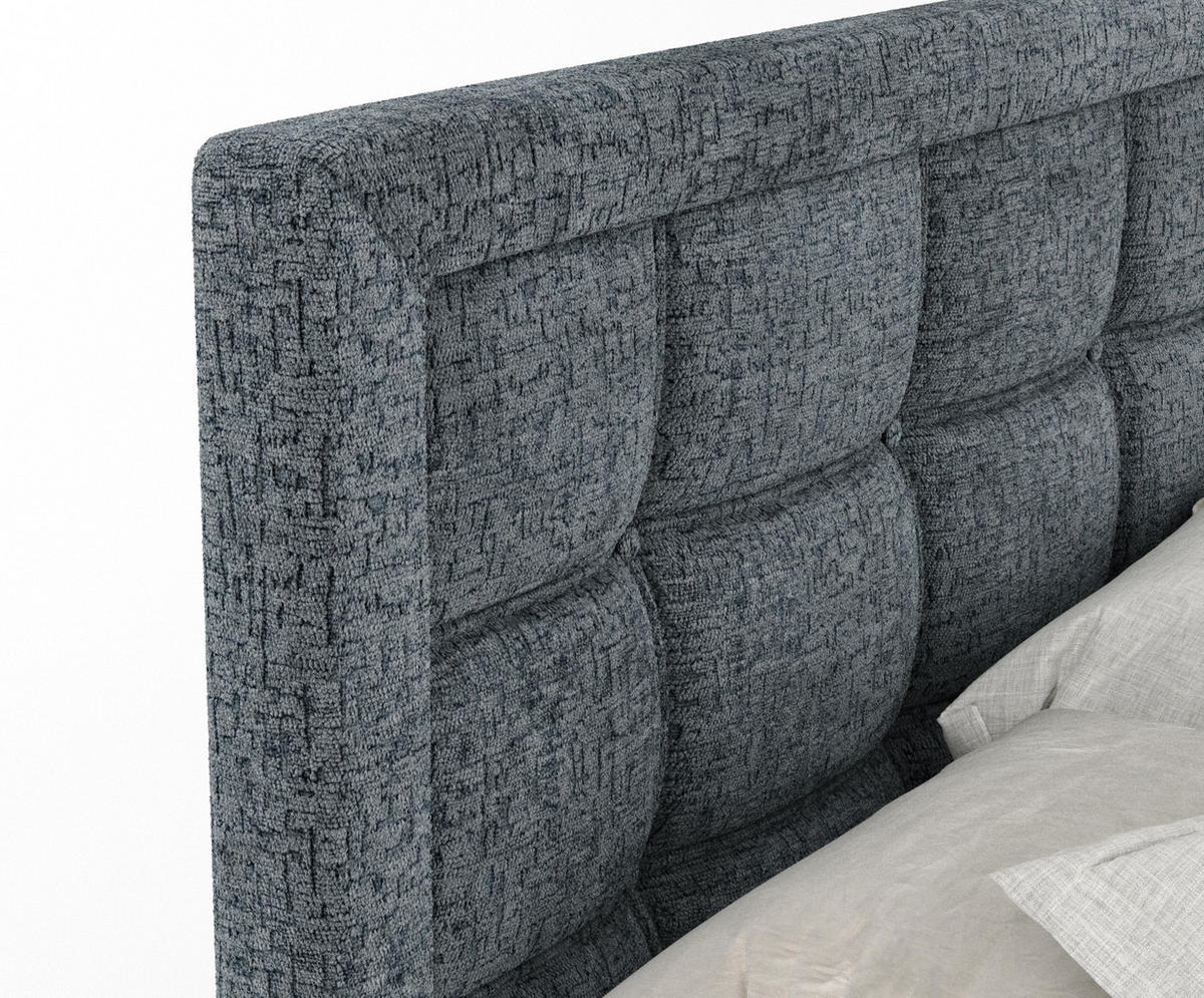 BOXSPRINGBETT Ambrosia Blau Grau 180/200 cm - Blaugrau/Schwarz, Holz/Holzwerkstoff (180/200cm) - Maison de Reve
