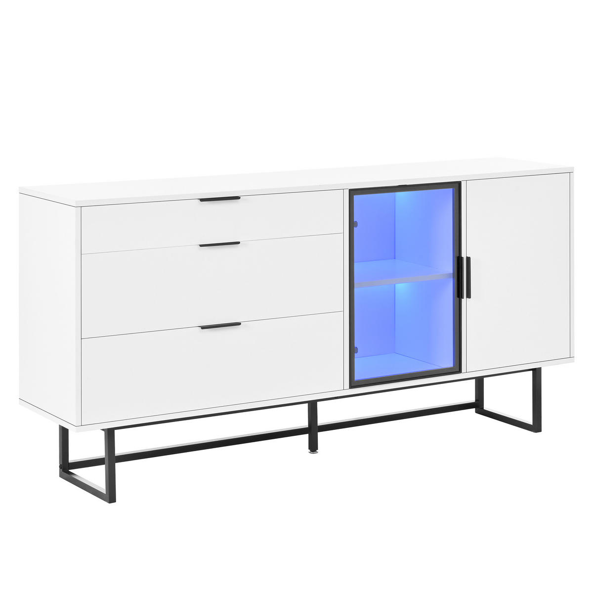 SIDEBOARD Weiß 160/36/78 cm - Weiß, Holzwerkstoff (160/78/36cm) - PANGIVO