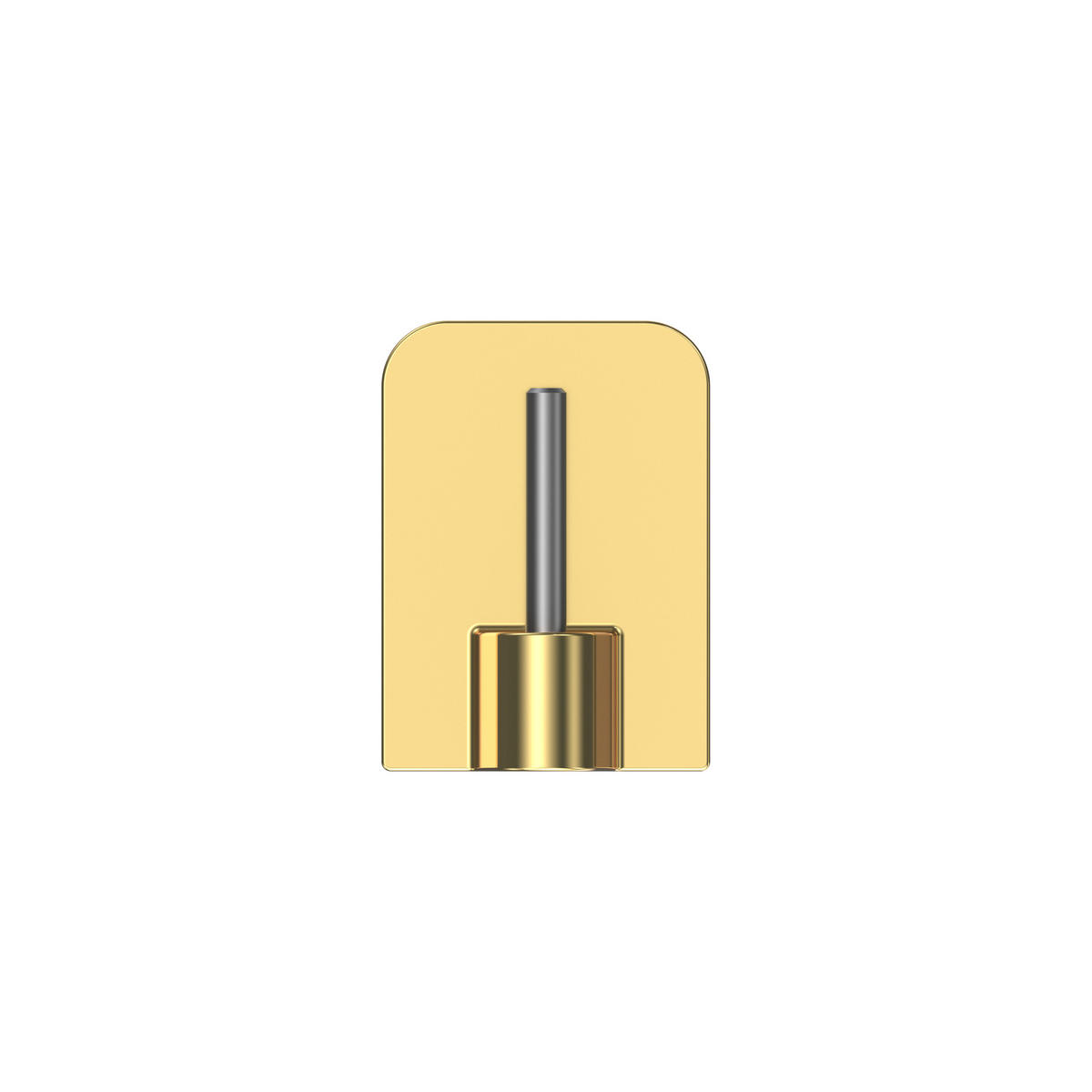 KLEBEHAKEN MIT METALLSTIFT für Vitragestangen, Messing-farbig, Packung 4 Stück - Messingfarben, Kunststoff/Metall (1.7/2.4/1.2cm) - INTERDECO