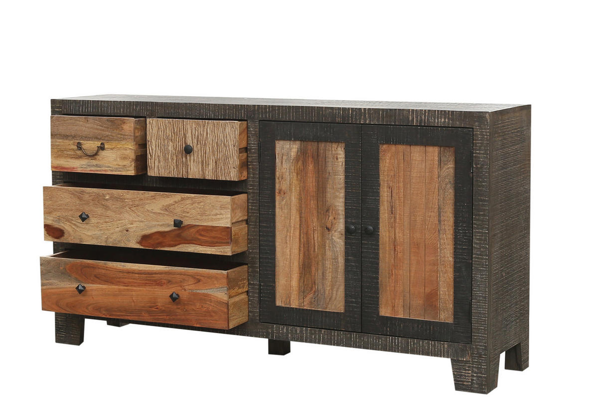 SIDEBOARD Erik Mangoholz Mehrfarbig 88x40x165cm - Multicolor, Holz (40/88/40cm) - DELUKE