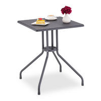GARTENTISCH - Grau, Kunststoff/Metall (61/61/75cm) - Relaxdays