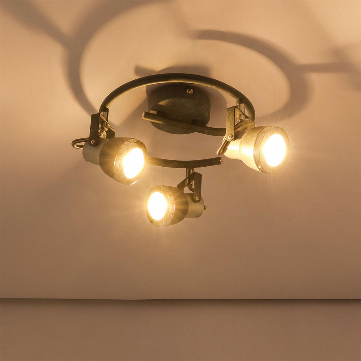 LED DECKENLEUCHTE Spotleuchte Metall Steingrau - Grau, Metall (25.5/25.5/16cm) - Globo Lighting