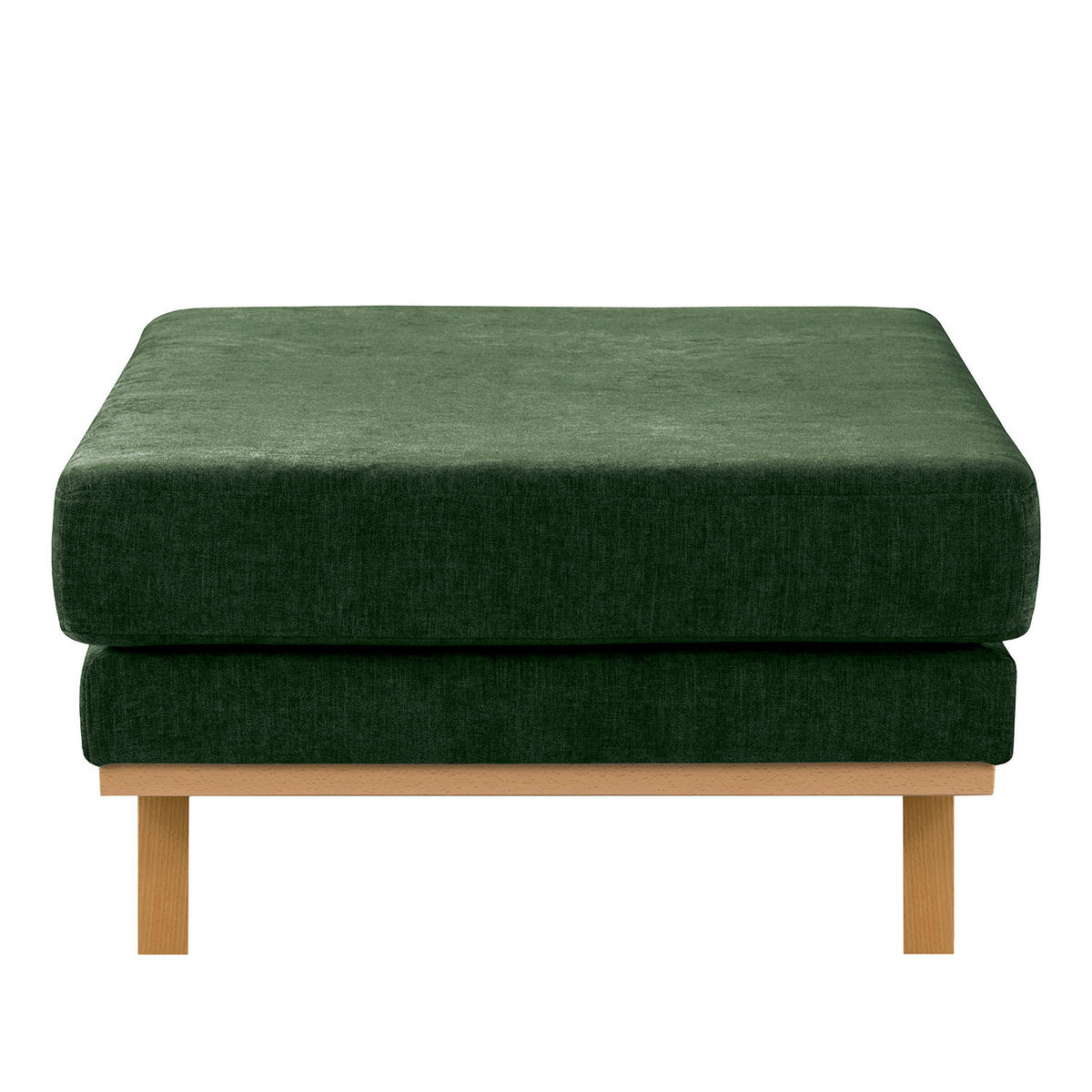 HOCKERBANK - Dunkelgrün/Buchefarben, Buchenholz/Textil (180/43/81cm) - home24