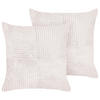 DEKOKISSEN CORD 2er-Set Cremeweiß 43/43 cm Millet - Ecru, Textil (43/43cm) - Beliani