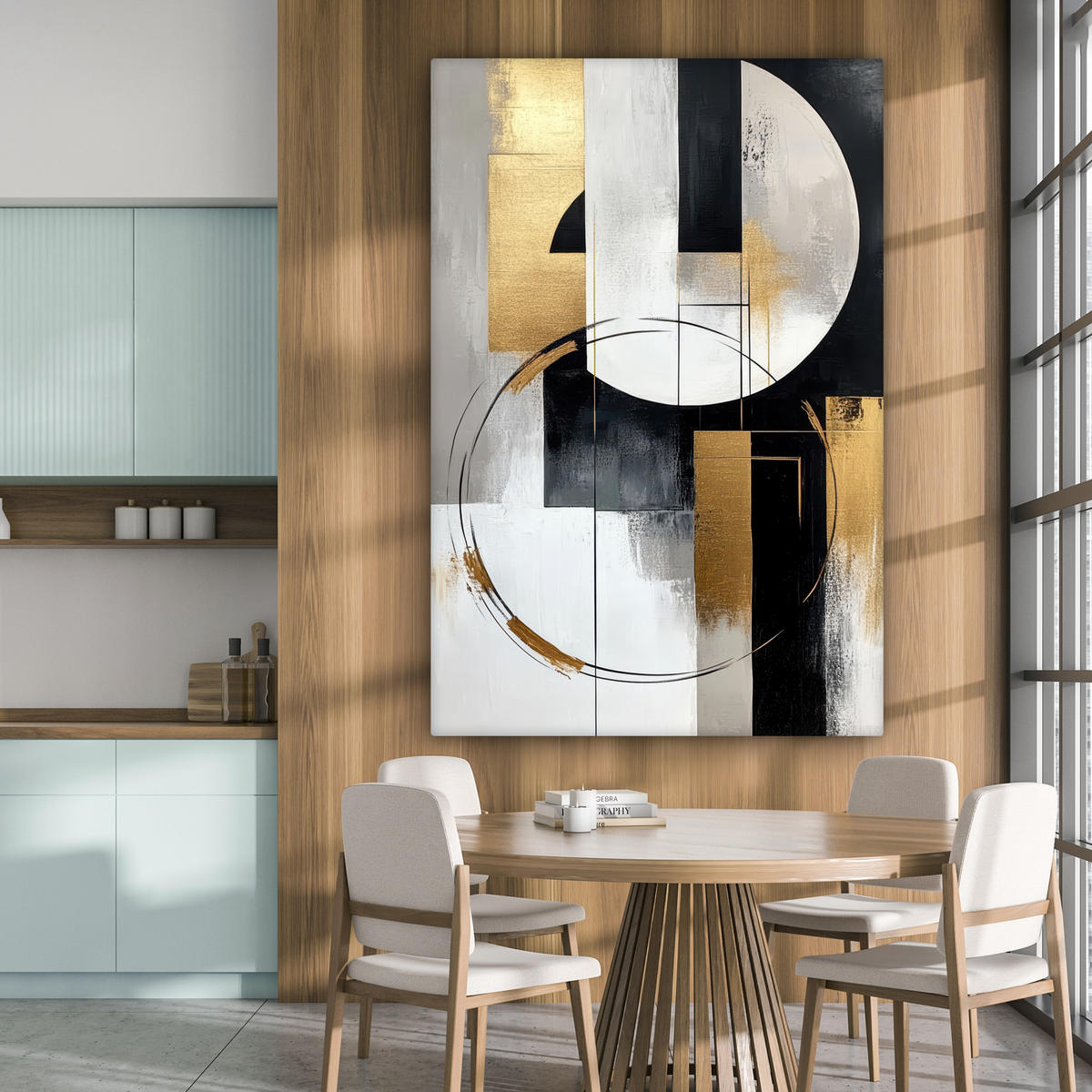 OBRAZ NA PLÁTNĚ Abstraktní - Zlato - Stříbro - Tvary - Estetika 90x140 cm - různobarevná, textil (90/140cm) - MuchoWow