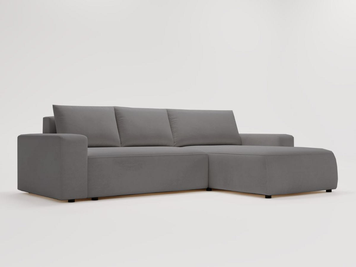 ECKSOFA Tazones Dunkelgrau Rechts - Dunkelgrau, Holz/Kunststoff (250/165cm) - Graingold