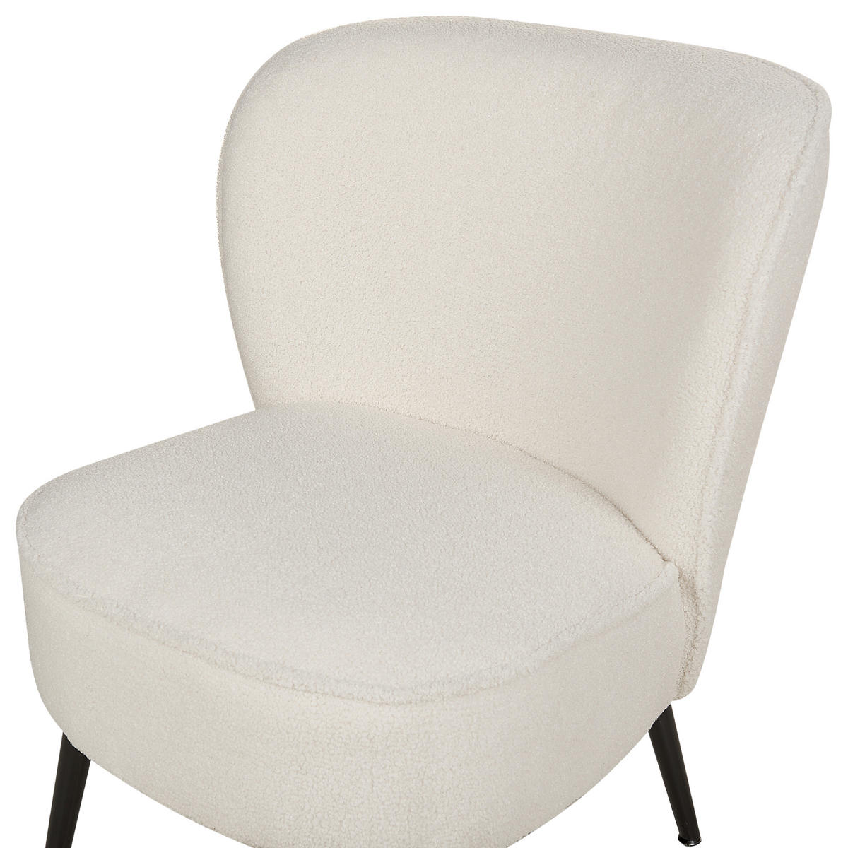 FOTEL Buklé fehér/fekete Voss - fekete/krém, textil (60/76/52cm) - Beliani