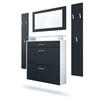 GARDEROBE Malea Front in Schwarz matt - Schwarz, Holzwerkstoff (180/180/23cm) - Vladon
