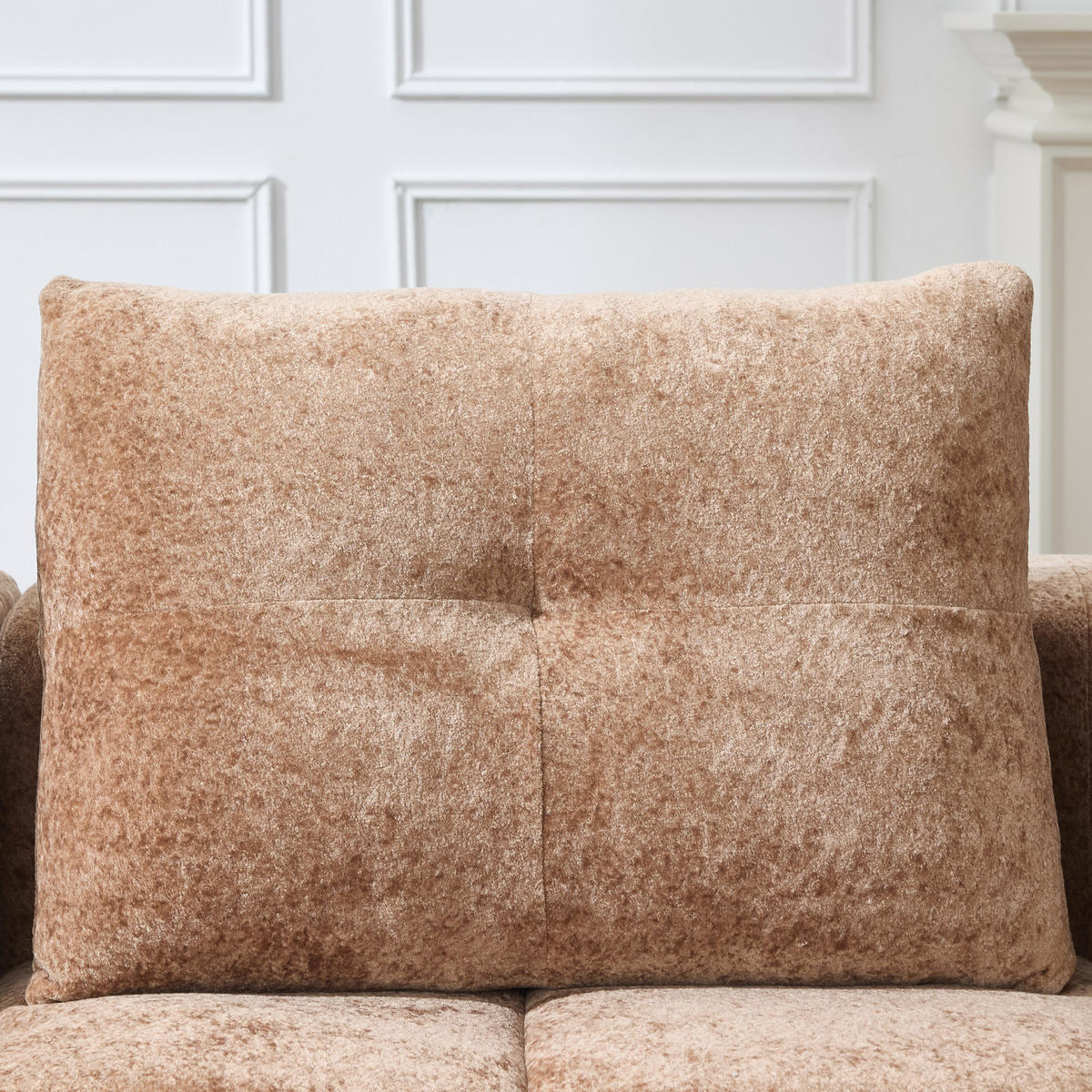 ECKSOFA 5-Sitzer Polyester Hellbraun mit Becherhaltern - Hellbraun, Textil (258/163cm) - WISHDOR