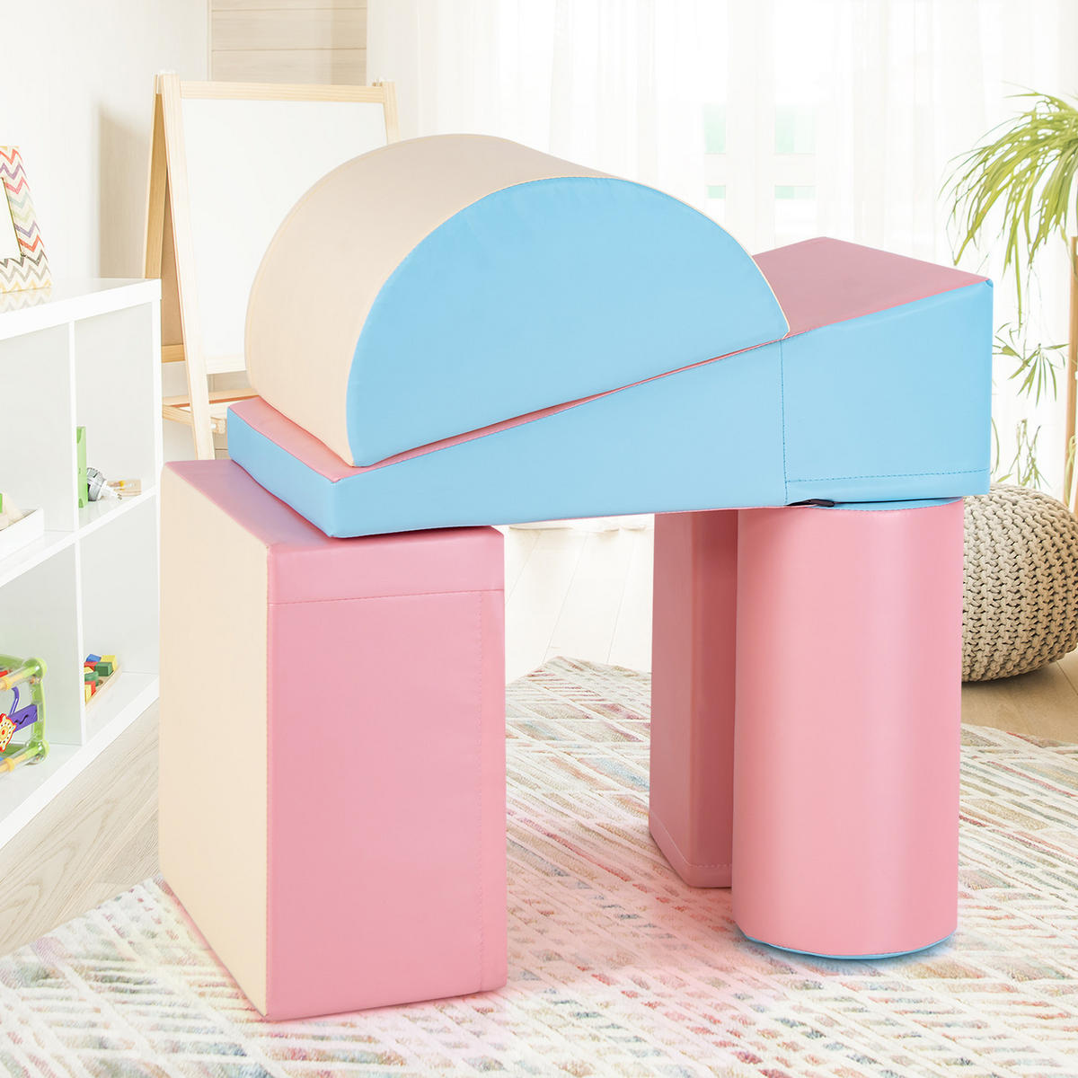 SCHAUMSTOFFBLOCK Blau (5-teilig) - Blau, Kunststoff (40/20/40cm) - COSTWAY