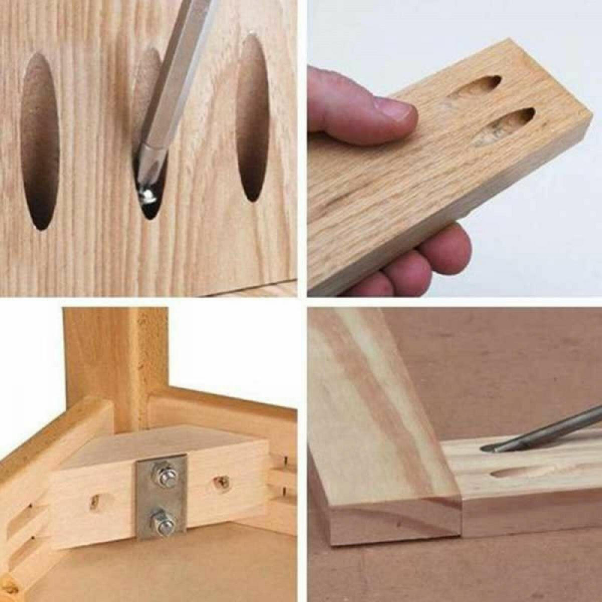BOHRER – 15°-Fasenbohren für Holzbearbeitung, inklusive Bohrer und 6/8/10-mm-Bohrschablone - Multicolor, Metall (6.8/3.8/1.8cm) - DCA