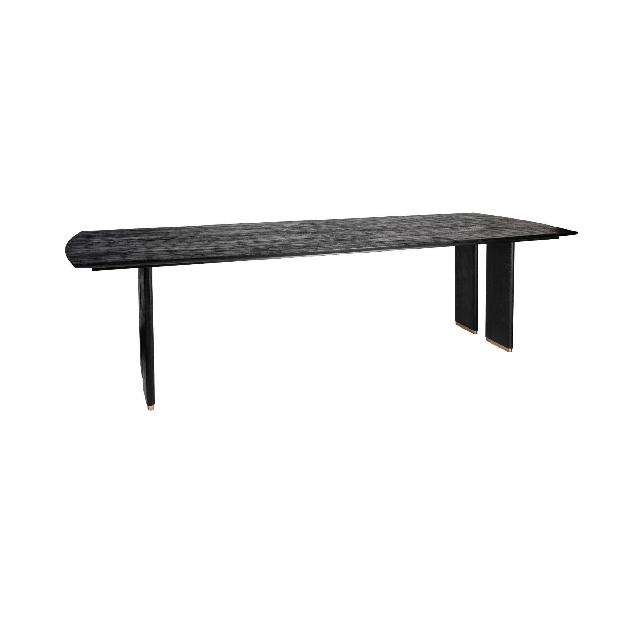 ESSTISCH Liber Schwarz 200/100/77cm - Schwarz, Metall (200/100/77cm) - PTMD Collection