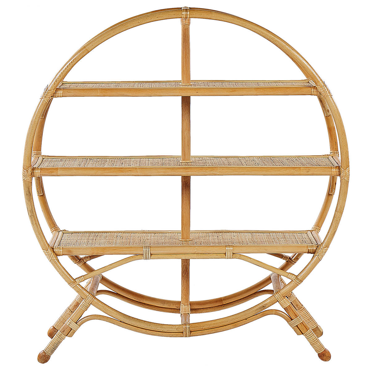 REGAL 3 Fächer Tuvalu II - Naturfarben, Naturmaterialien (100/109/42cm) - Beliani