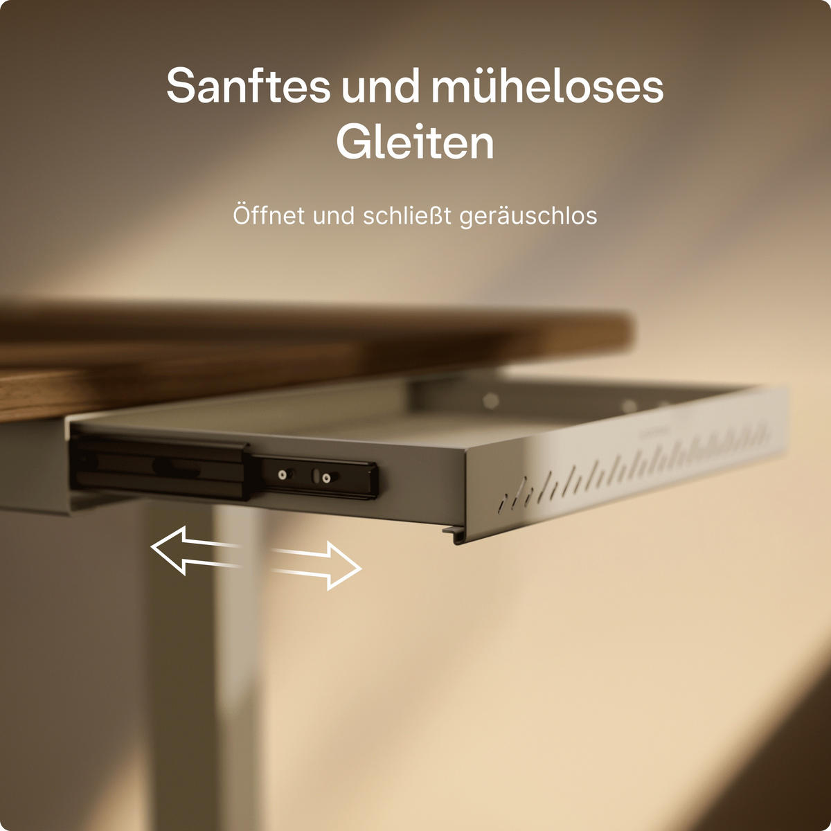 SCHUBLADEN-ORGANIZER unter dem Schreibtisch, 41x27x5cm Grau - Grau, Metall (41/27/5cm) - Desktronic