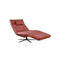 RELAXLIEGE LETICIA Rot Leder - Rot/Schwarz, Leder/Metall (82/115/156cm) - KAWOLA