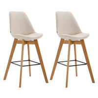 BARHOCKER 2er Set Gikar Stoff Creme - Creme, Textil (48/112/56cm) - DELUKE