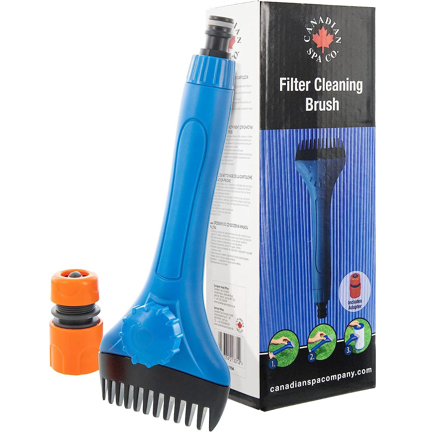 WHIRLPOOL-REINIGUNG Filter Reinigungsbürste mit Schlauchanschluss - Blau, Kunststoff (9.5/6.5/26cm) - Canadian Spa Company