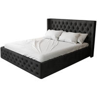 POLSTERBETT 200x200 Rolia mit Lattenrost, Bettkasten, Schwarz - Schwarz, Holz/Textil (200/200cm) - Emporius
