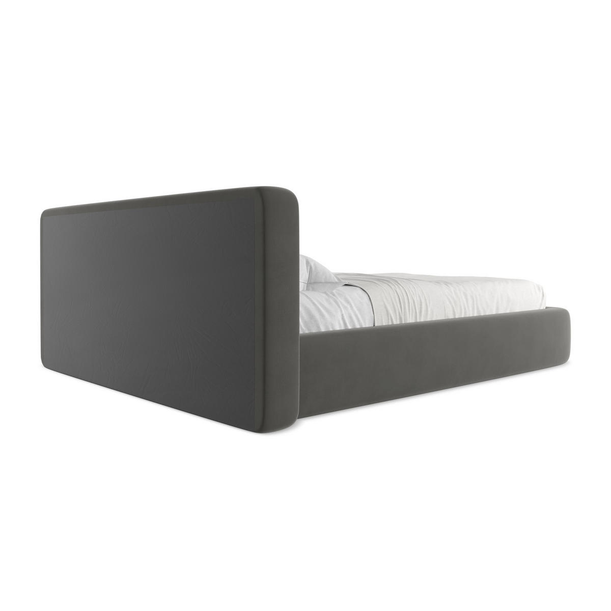 POLSTERBETT mit Bettkasten und Lattenrost 200x225 Grau - Dunkelgrau/Schwarz, Kunststoff/Textil (160/200cm) - Makamii