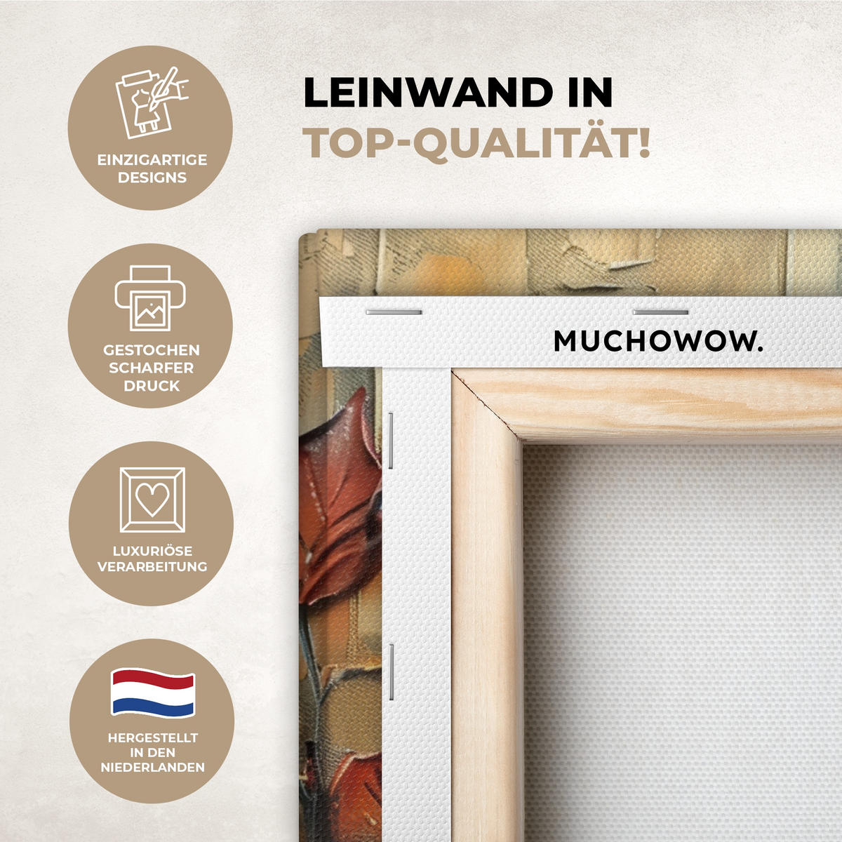 LEINWANDBILD Baum - Abstrakt - Natur - Kunst Room Decor 30x40 cm - Goldfarben, Textil (30/40cm) - MuchoWow