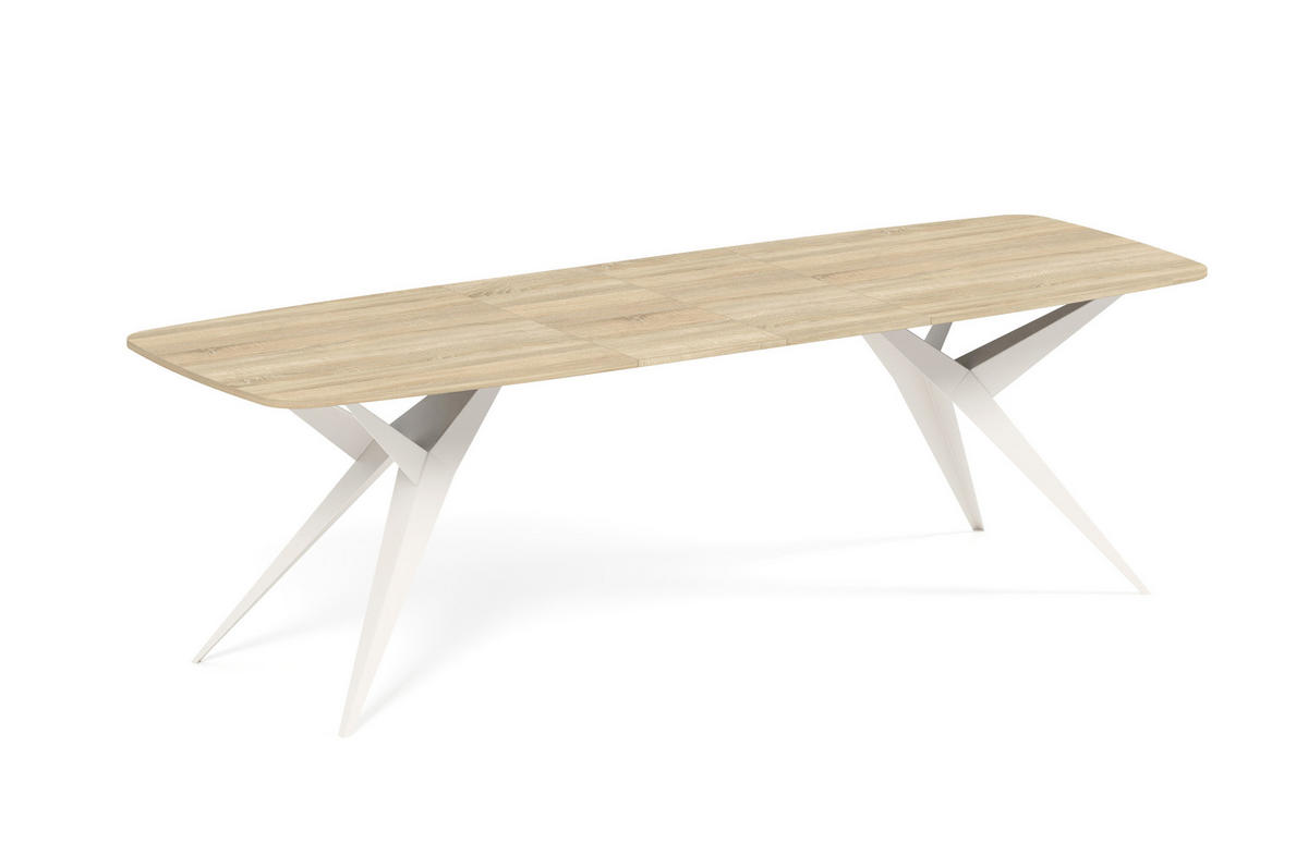 ESSTISCH AXIS - Kaschmir/Beige, Holzwerkstoff/Metall (90/180/76cm) - Meblini