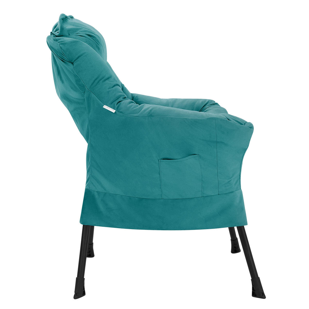 RELAXSESSEL Samt Petrol - Petrol, Metall (97/95/82cm) - ML-DESIGN