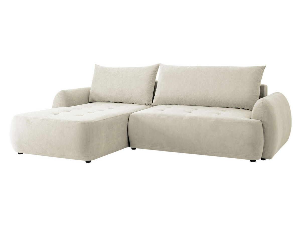 COLTAR Bueno II, Stanga - crem/negru, material textil/lemn (280/185cm) - MIRJAN24