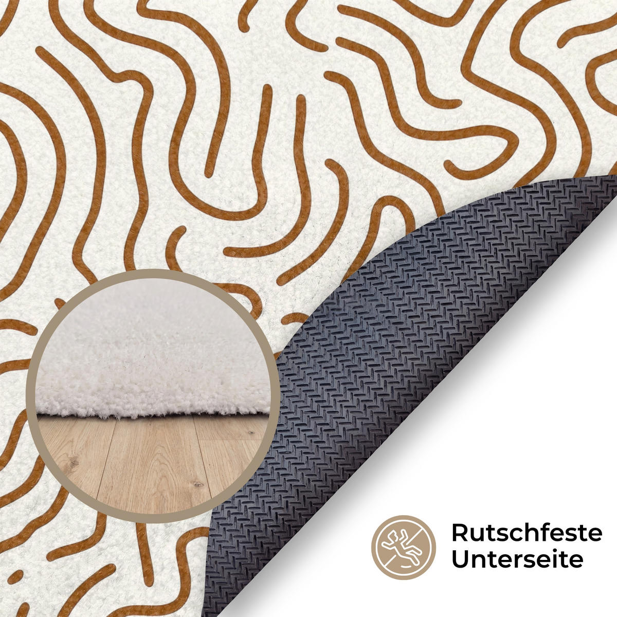 KOBERCE - Minimalistický - Vzor - Terakota - 90x90 cm - hnedá, textil/plast (90/90cm) - OnlyWow