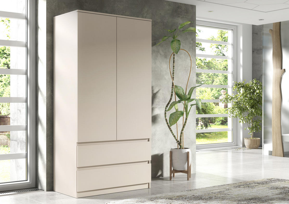 KLEIDERSCHRANK mit Schubladen 90x50x180 cm Kaschmir - Kaschmir, Holzwerkstoff (180/90/50cm) - MebLocker