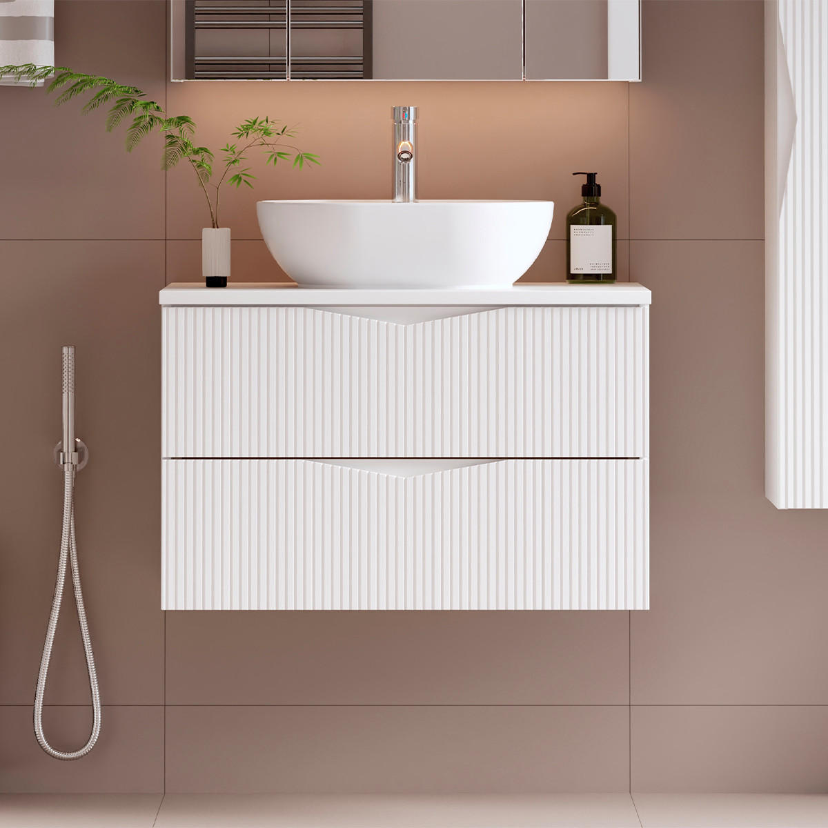 WASCHTISCHUNTERSCHRANK 80.6cm Tao Weiß - Weiß, Holzwerkstoff (80.6/52.2/46.5cm) - Petits-meubles