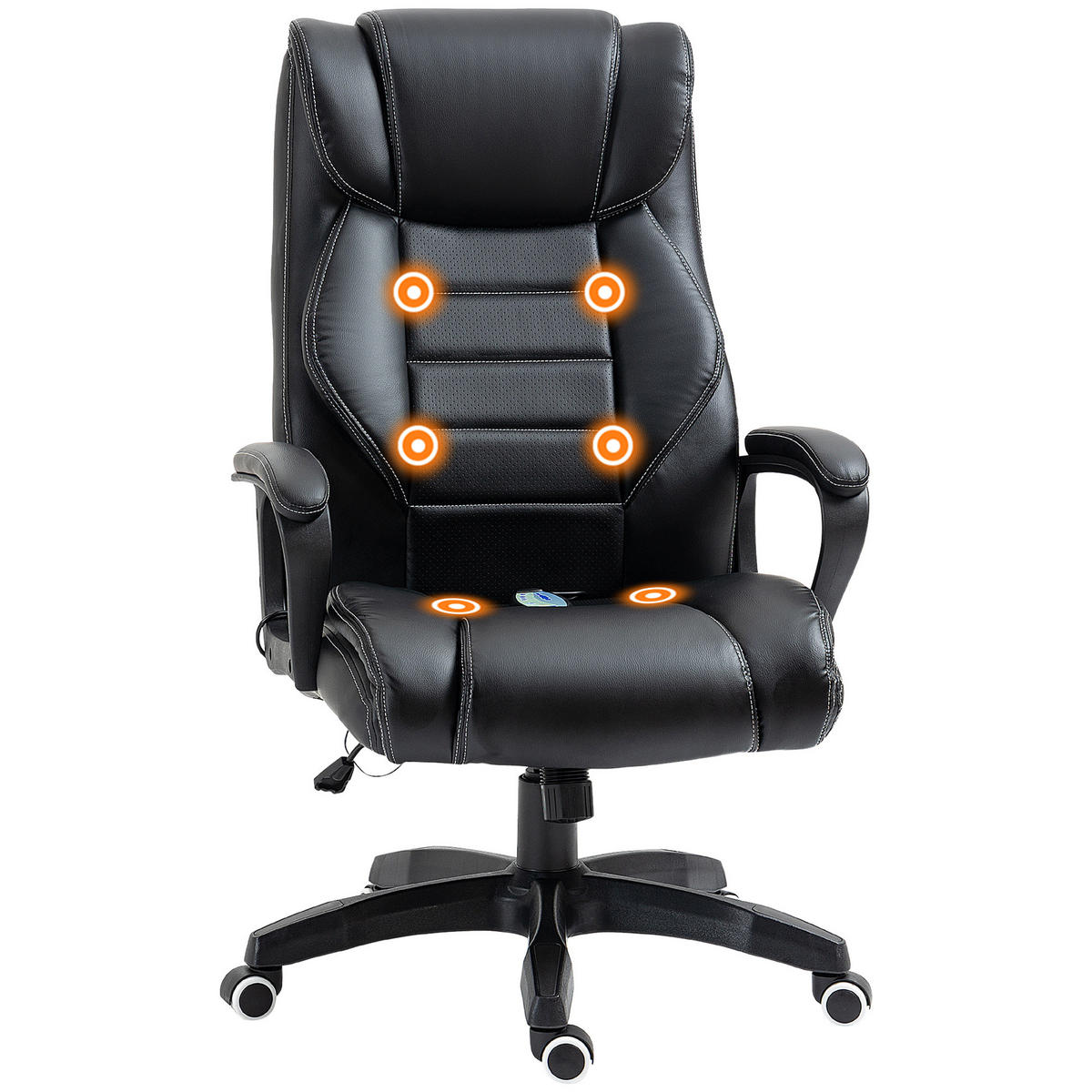 CHEFSESSEL DE-11656 ergonomisch mit Massagefunktion Schwarz - Schwarz, Metall (78/120/66cm) - ComfortXL