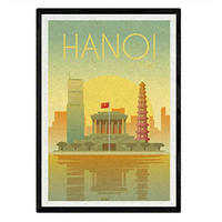 POSTER Vintage City Colors – Hanoi A4 Rahmenlos - Klar, Papier (29.7/5/21cm) - Nacnic