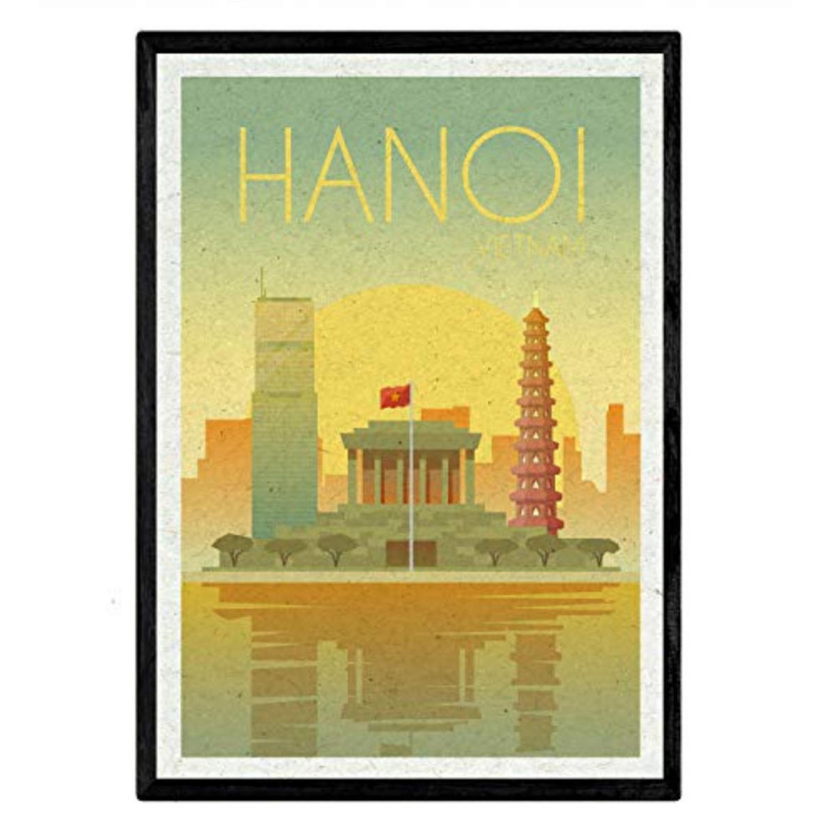 POSTER Vintage City Colors – Hanoi A4 Rahmenlos - Klar, Papier (29.7/5/21cm) - Nacnic