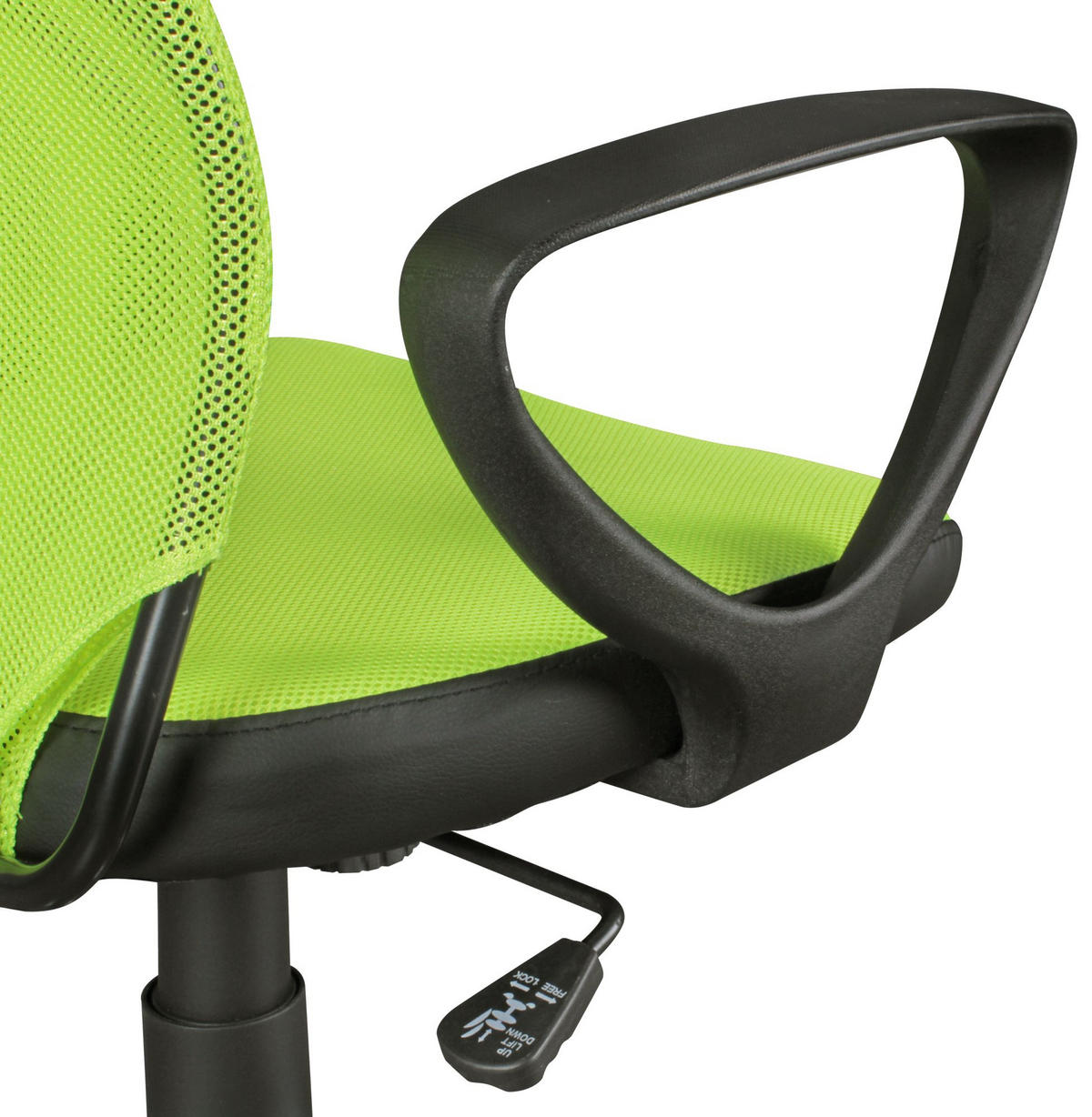 JUGENDDREHSTUHL Nylon Ergonomisch Höhenverstellbar DAVOS, Grün 60x60x101 cm - Silberfarben/Schwarz, Textil/Metall (60/101/60cm) - KADIMA DESIGN