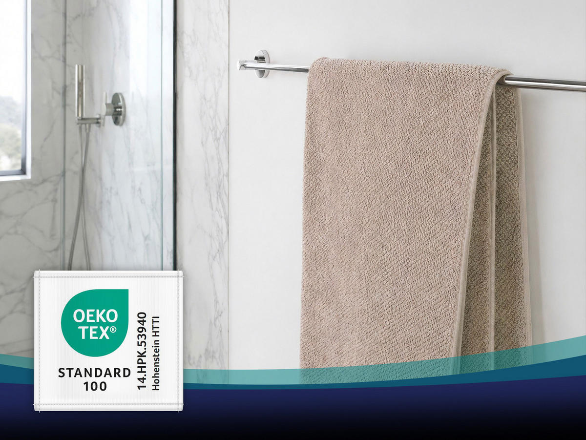 DUSCHTÜCHER, 2er-Set, 70x140 cm, 100% Baumwolle, Grau - Graubraun, Textil (70/140cm) - Zollner