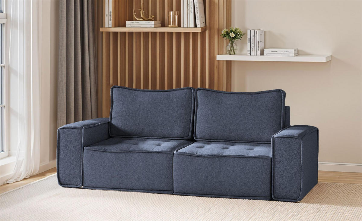 SOFA Sande In Raven - Blau, Holzwerkstoff/Textil (212/85/90cm) - Fun Möbel